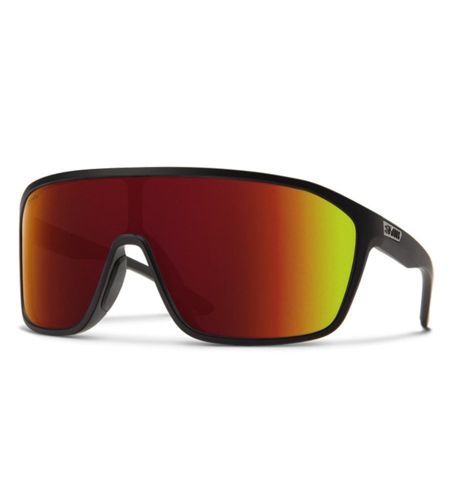 Mens Smith | Smith Boomtown Matte Black W/ Chromapop Red Mirror